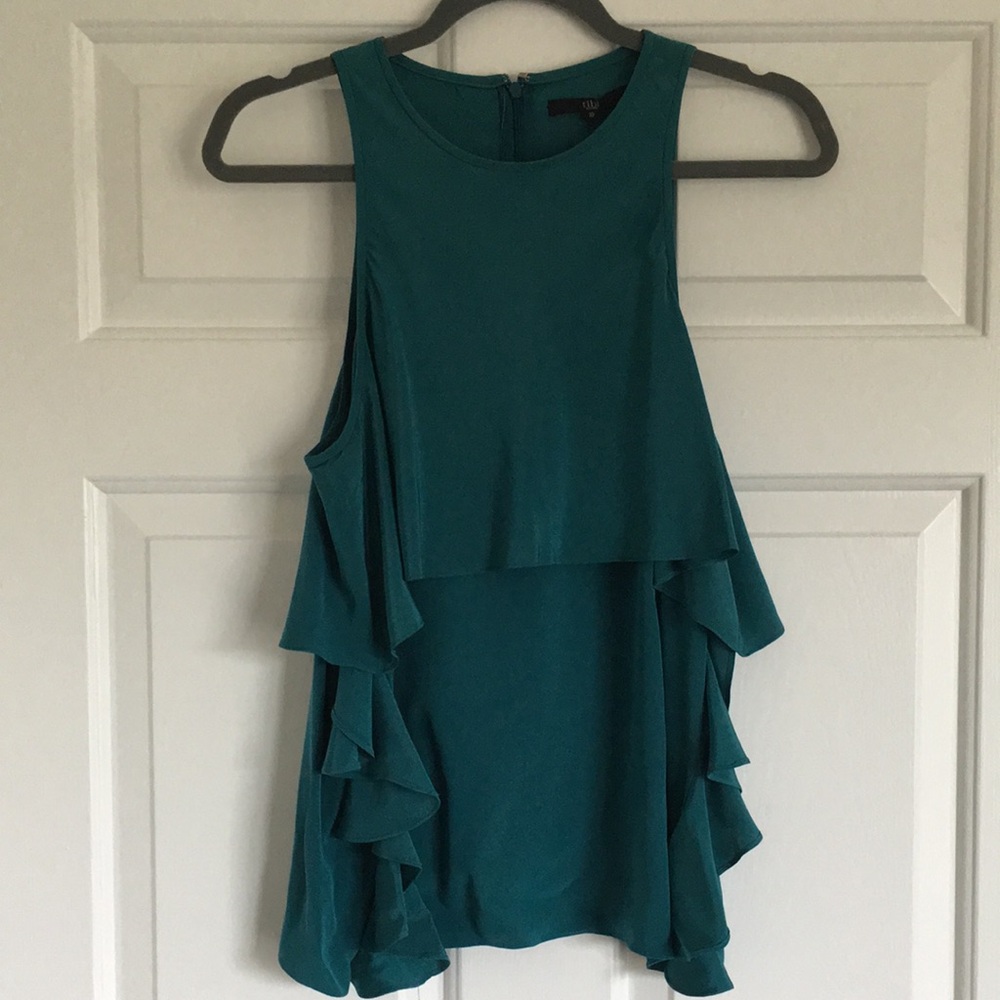 Tibi pure silk ruffle blouse tank 10 M
